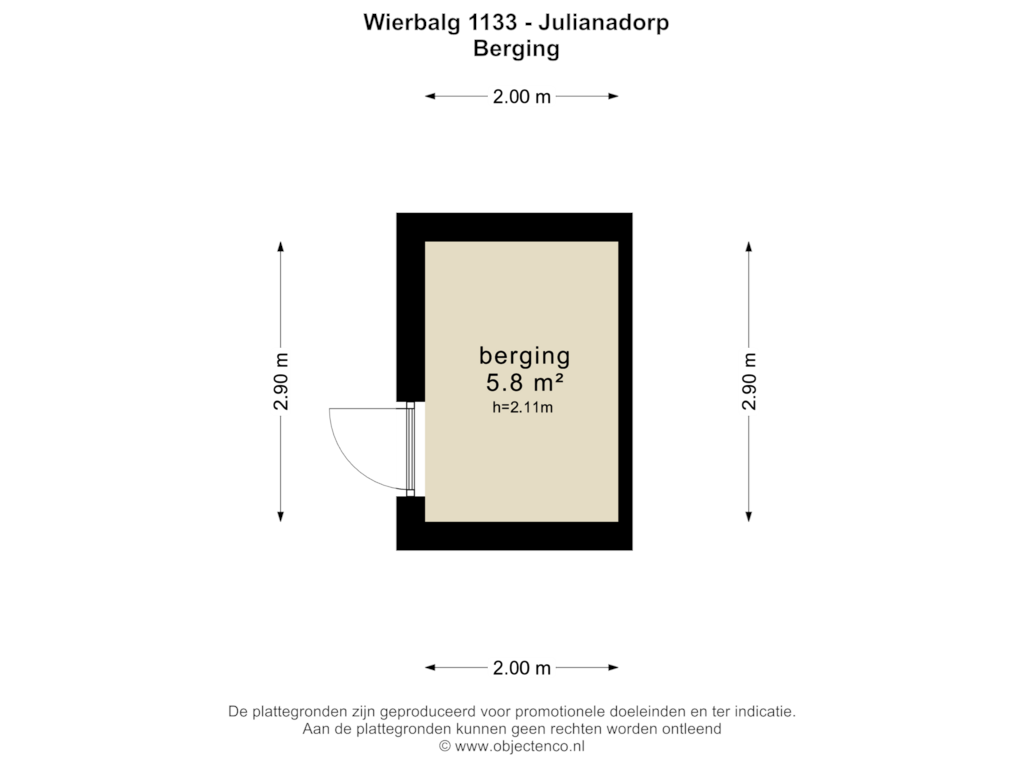 View floorplan of BERGING of Wierbalg 1133