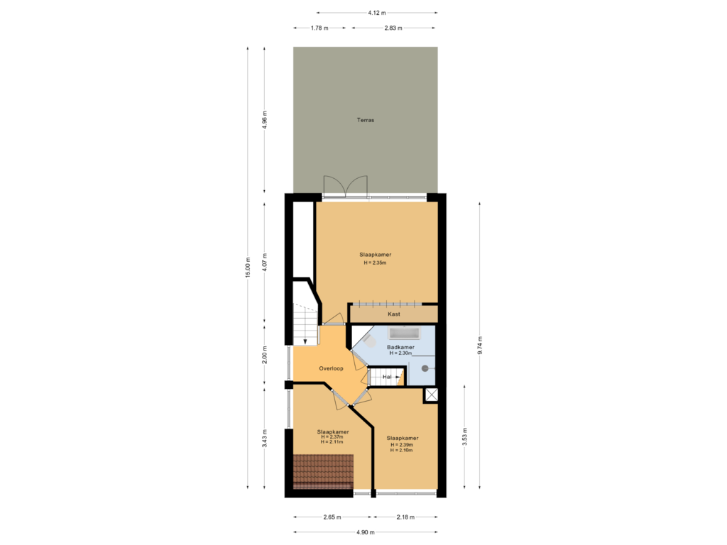 View floorplan of Eerste verdieping of Hartmanlaan 30