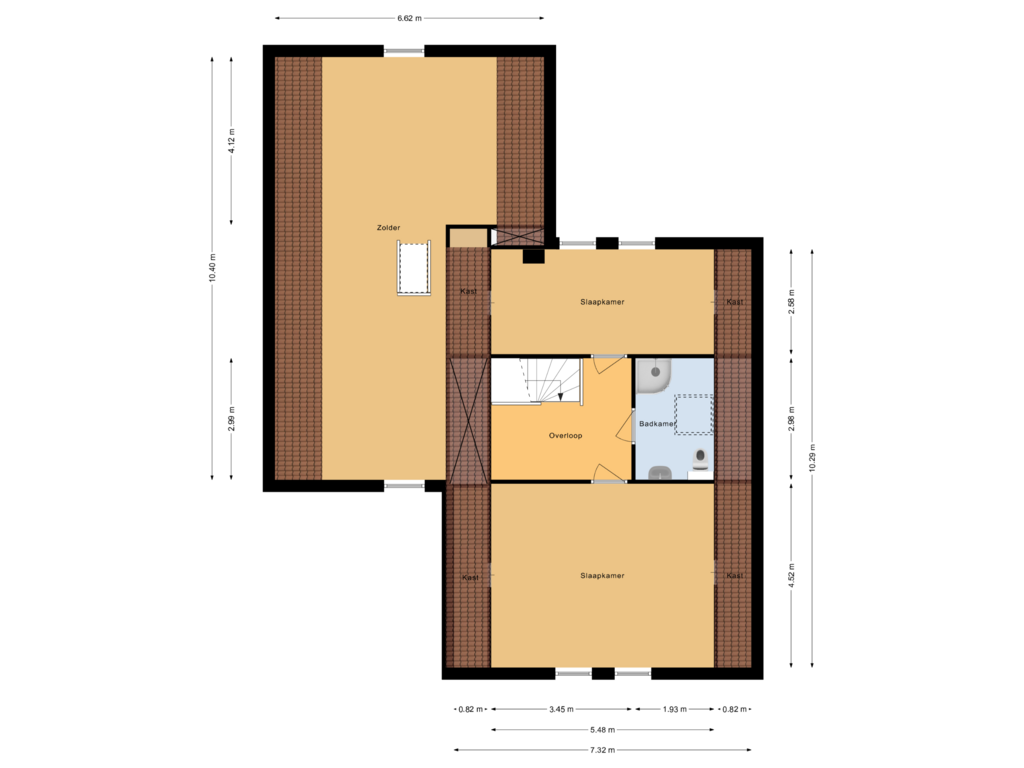 View floorplan of Eerste verdieping of Dokter Willemslaan 1-A