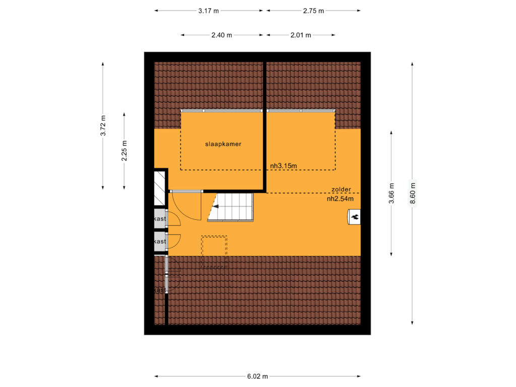 Bekijk plattegrond van Zolder van Prinses Beatrixlaan 1