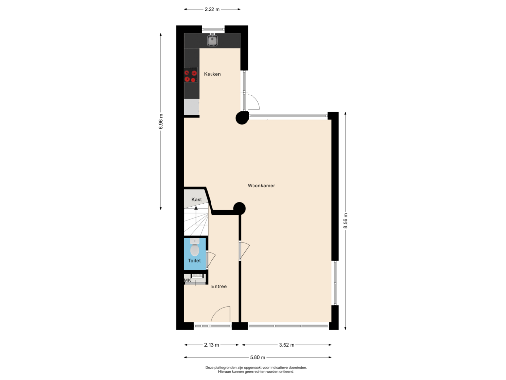 Bekijk plattegrond van Begane grond van Graaf Willem II laan 6