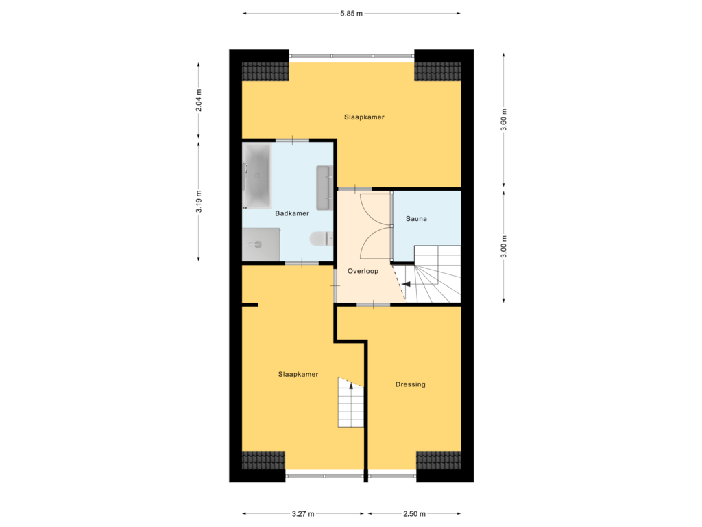 Bekijk plattegrond van 1e Verdieping van Noordstraat 4-A