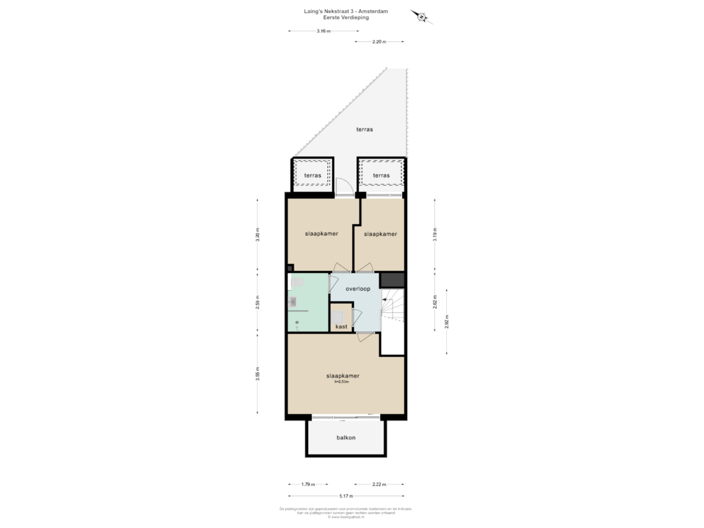 View floorplan of Eerste Verdieping of Laing's Nekstraat 3