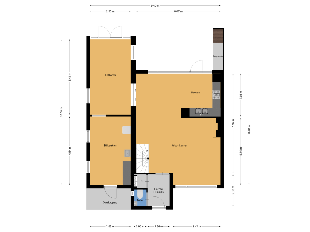 Bekijk plattegrond van Begane grond van Hoenderkopershoek 1