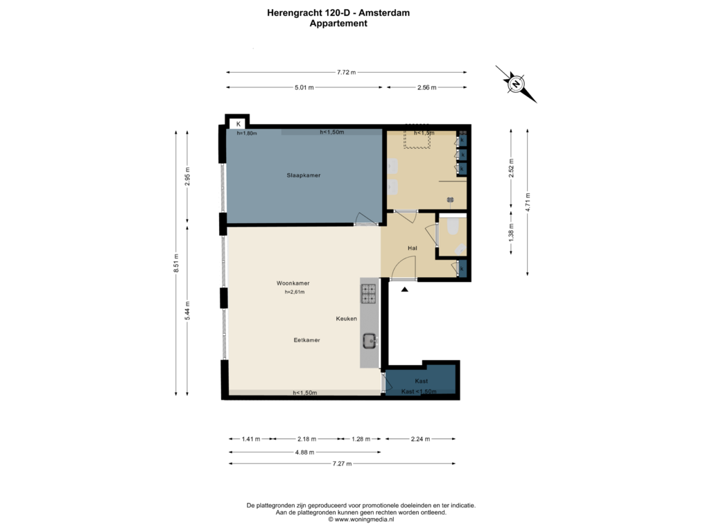 Bekijk plattegrond van Appartement van Herengracht 120-D