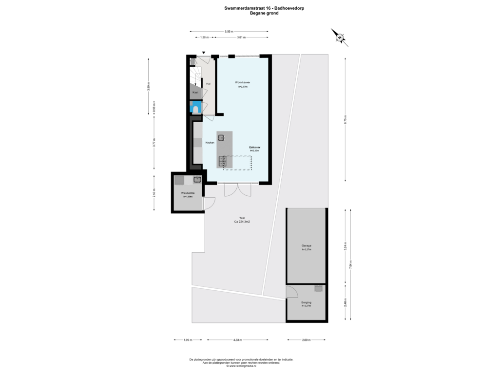 Bekijk plattegrond van Begane grond van Swammerdamstraat 16