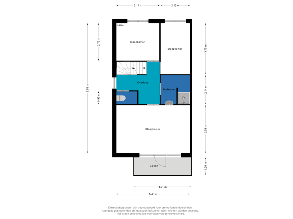 Bekijk plattegrond van 1e Verdieping van Duifkruid 16