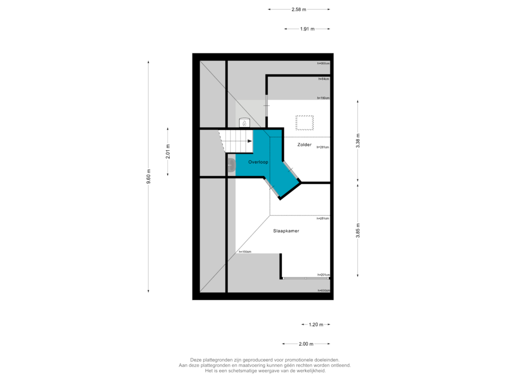 Bekijk plattegrond van Zolder van Duifkruid 16