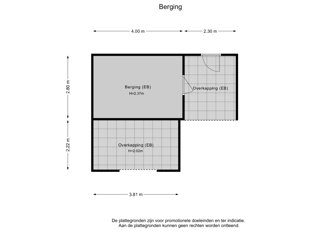 Bekijk plattegrond van Berging van Heumensebaan 56