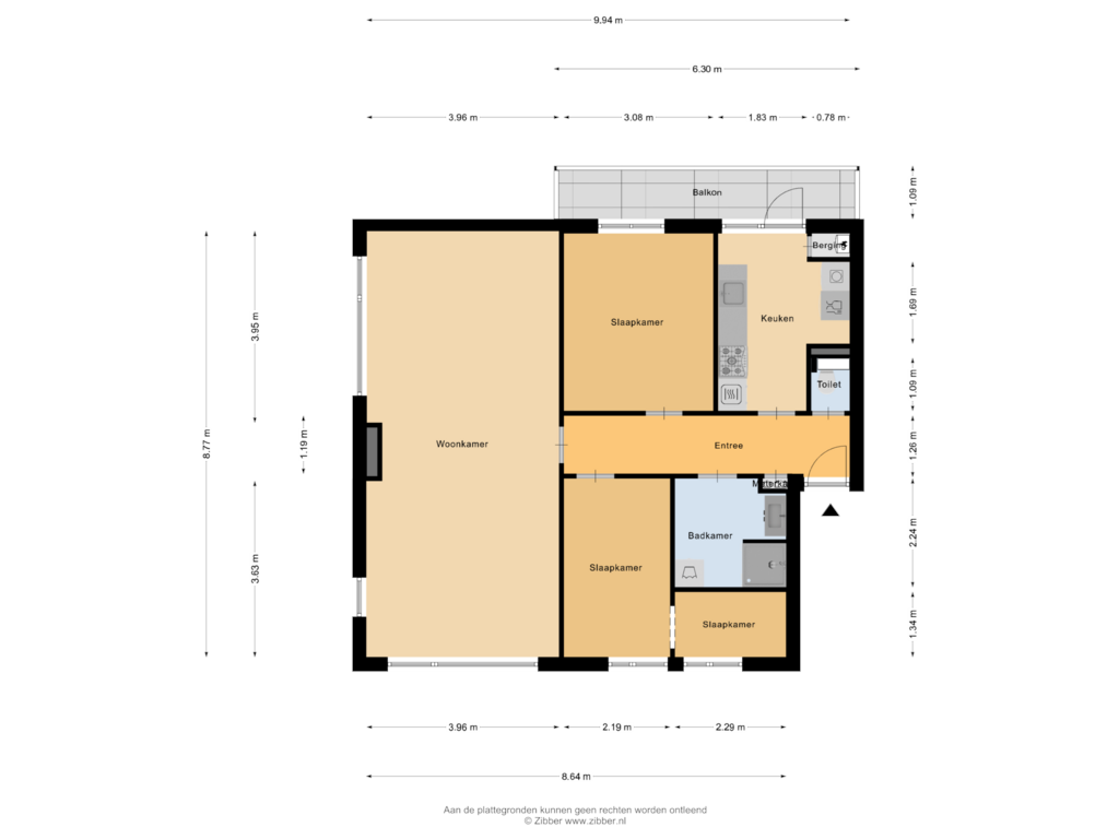 View floorplan of Appartement of Onderwijsboulevard 6