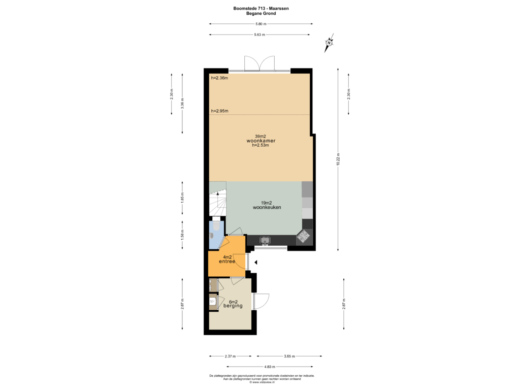 View floorplan of BEGANE GROND of Boomstede 713