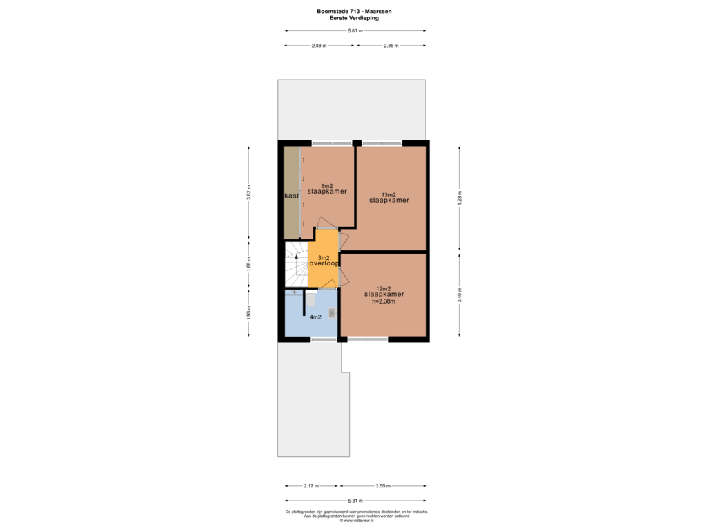 View floorplan of EERSTE VERDIEPING of Boomstede 713