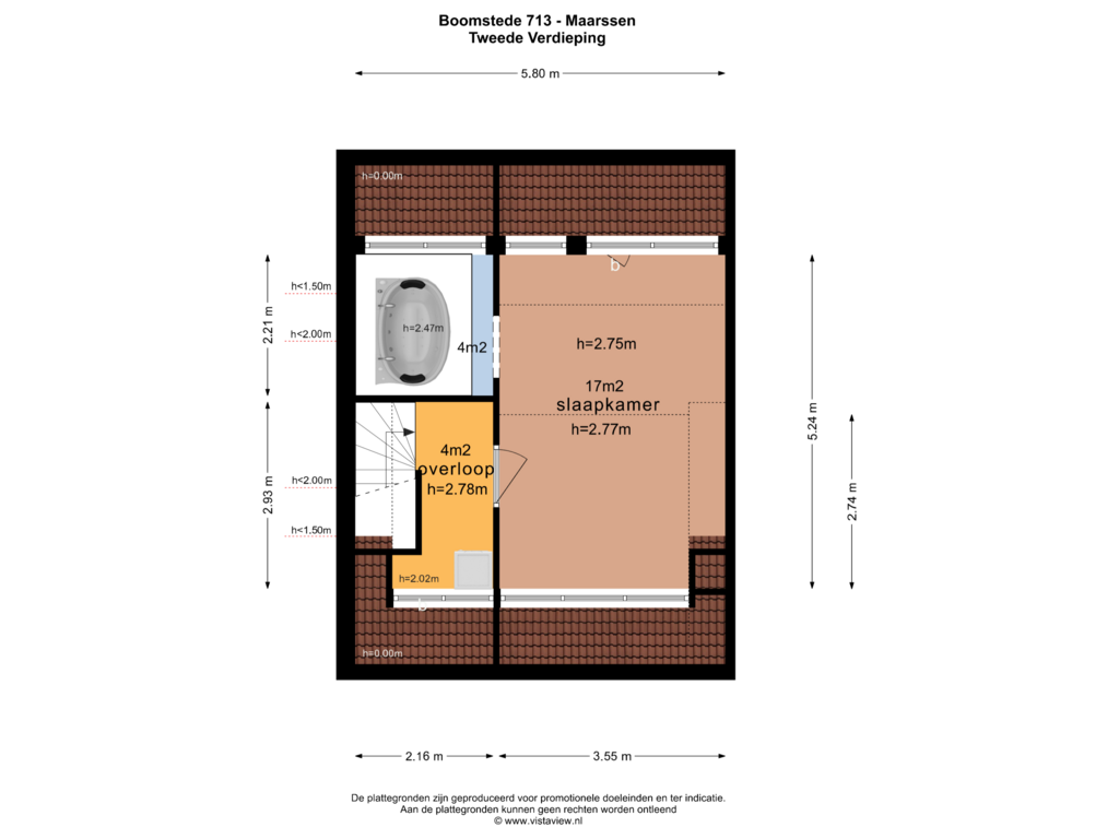 View floorplan of TWEEDE VERDIEPING of Boomstede 713