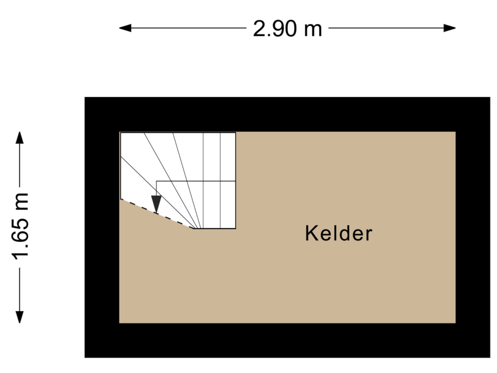 Bekijk plattegrond van Kelder van Ritbroekdwarsstraat 35-2