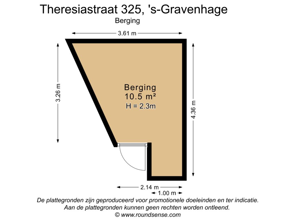 Bekijk plattegrond van Berging van Theresiastraat 325