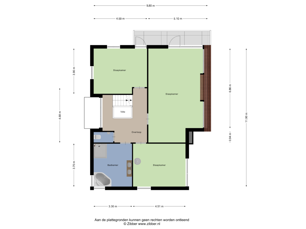 View floorplan of Eerste verdieping of Robijndijk 121