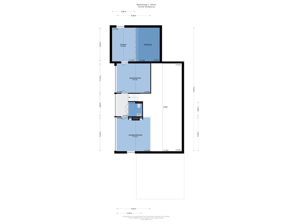 View floorplan of EERSTE VERDIEPING of Mastlerweg 3