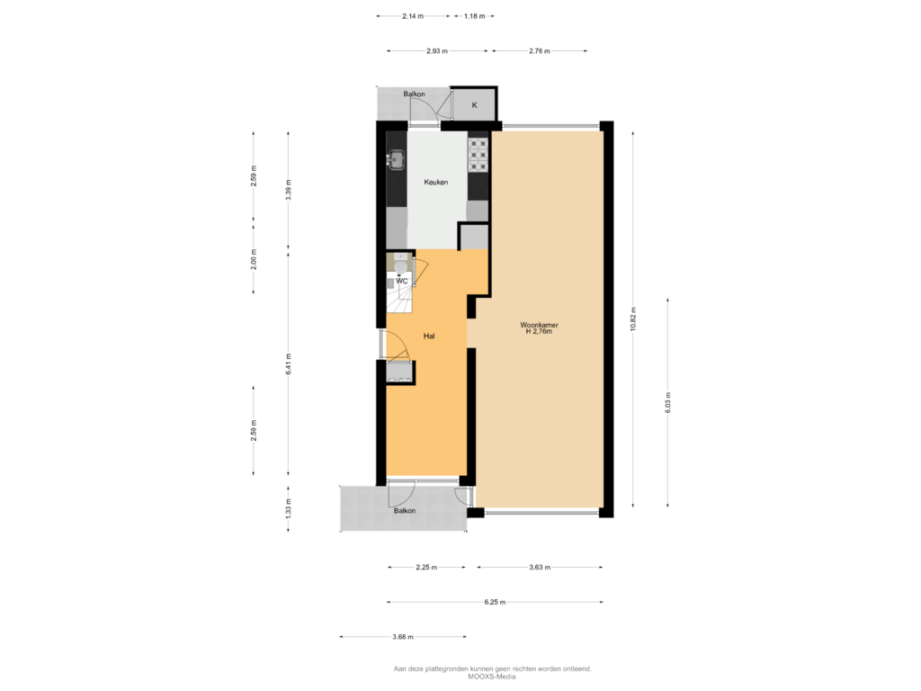 View floorplan of Begane Grond of Mariniersweg 72-E