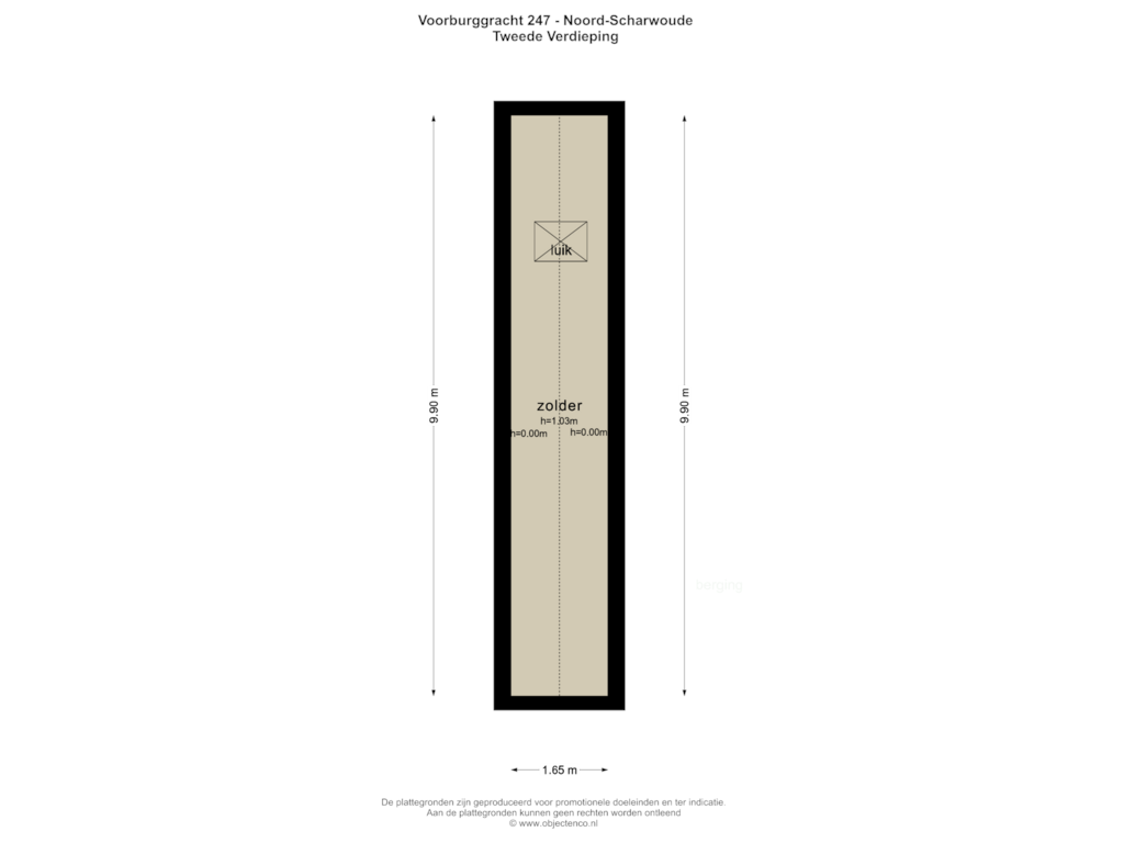 View floorplan of TWEEDE VERDIEPING of Voorburggracht 247