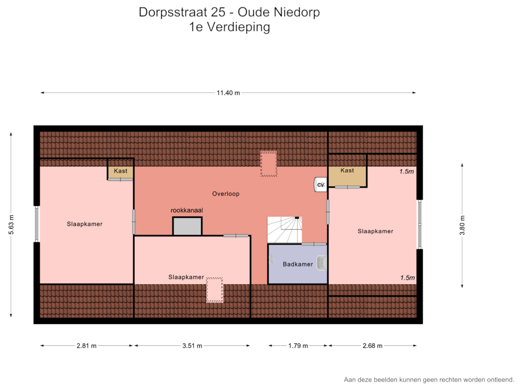 Bekijk plattegrond van 1e verdieping van Dorpsstraat 25