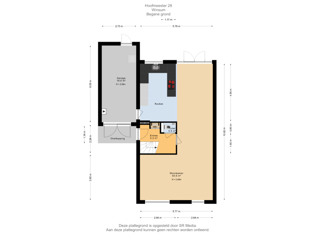 View floorplan of Begane grond of Hoofmeester 28