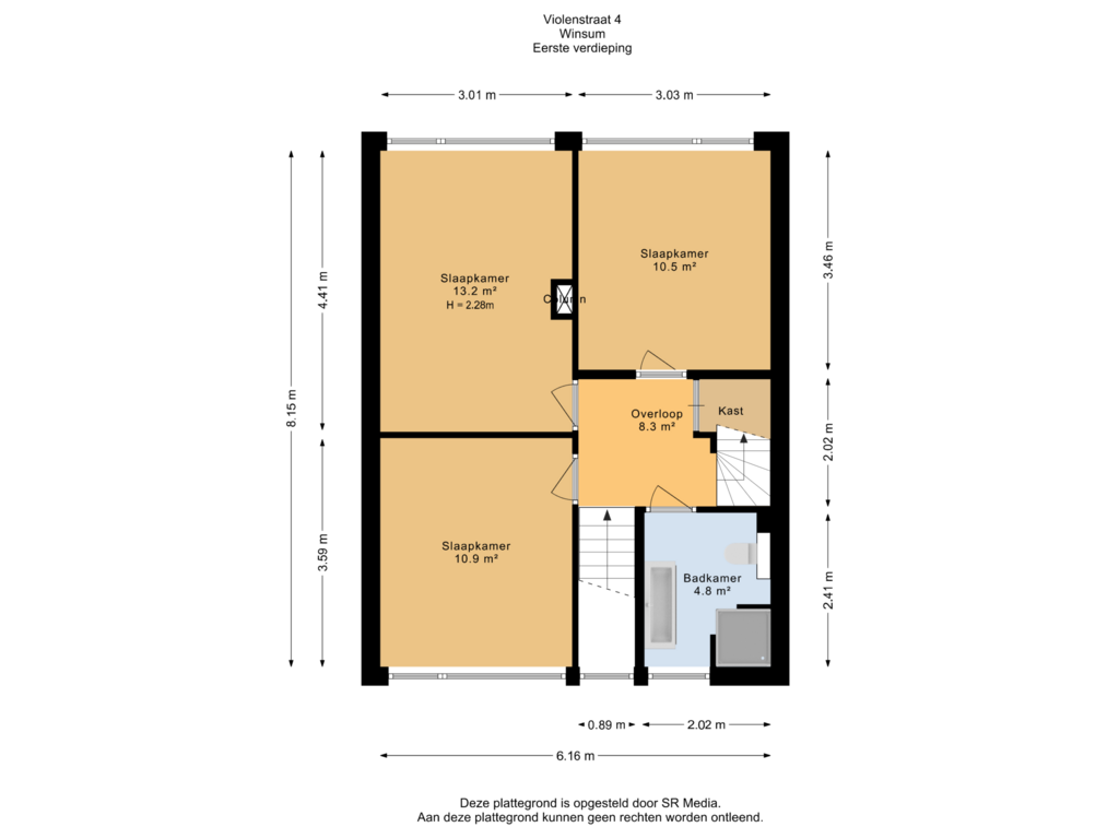 Bekijk plattegrond van Eerste verdieping van Violenstraat 4