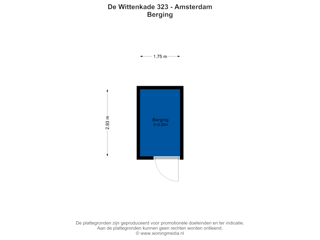 Bekijk plattegrond van Berging van De Wittenkade 323