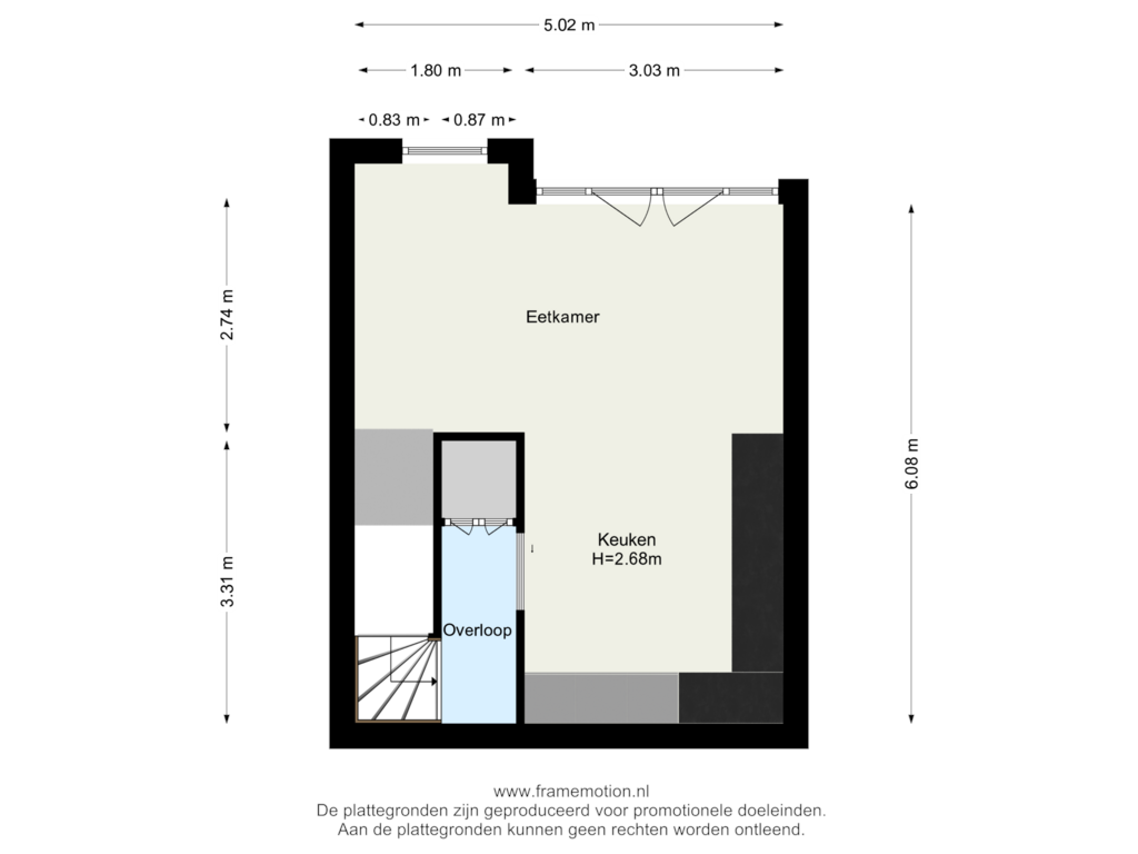 Bekijk plattegrond van Verdieping 2 van Insulindestraat 220-B