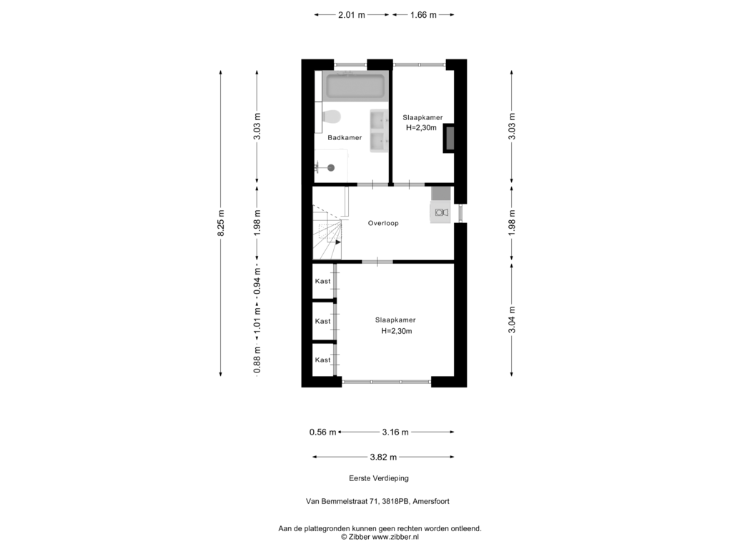 Bekijk plattegrond van Eerste Verdieping van Van Bemmelstraat 71