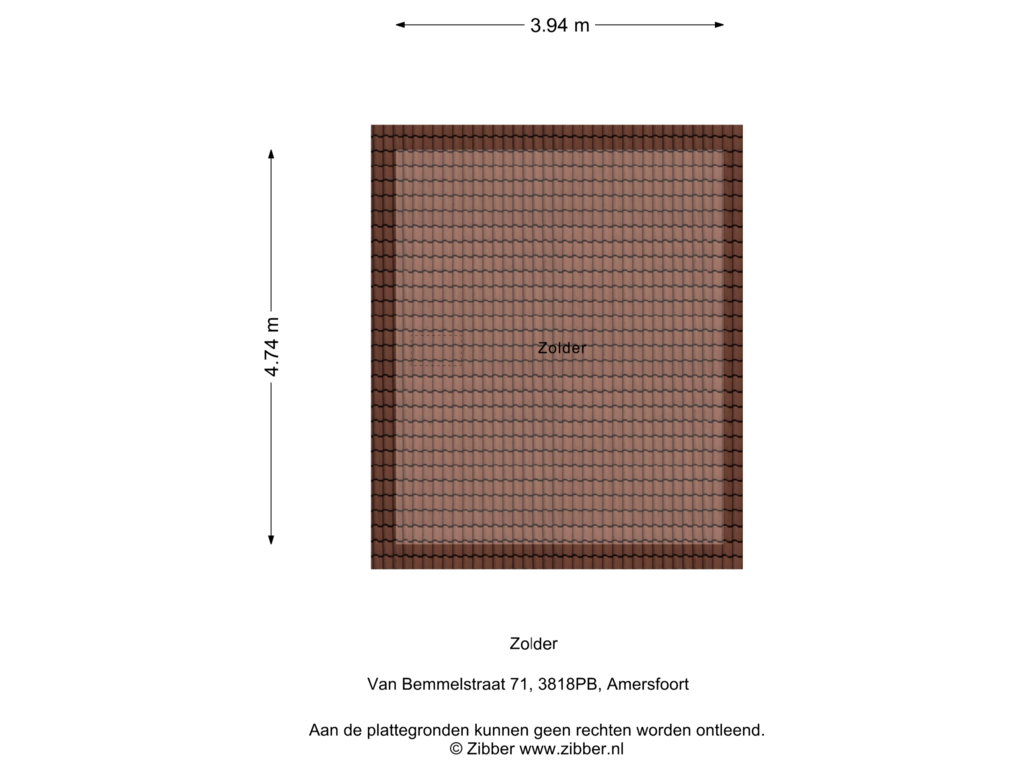 Bekijk plattegrond van Zolder van Van Bemmelstraat 71