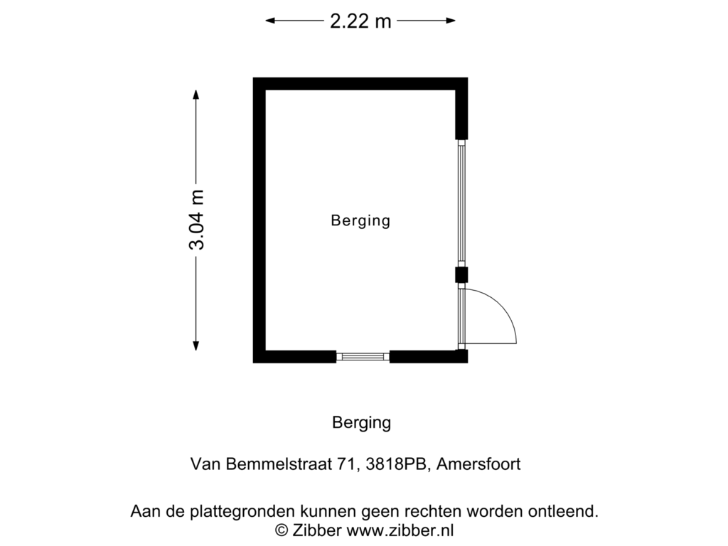 Bekijk plattegrond van Berging van Van Bemmelstraat 71