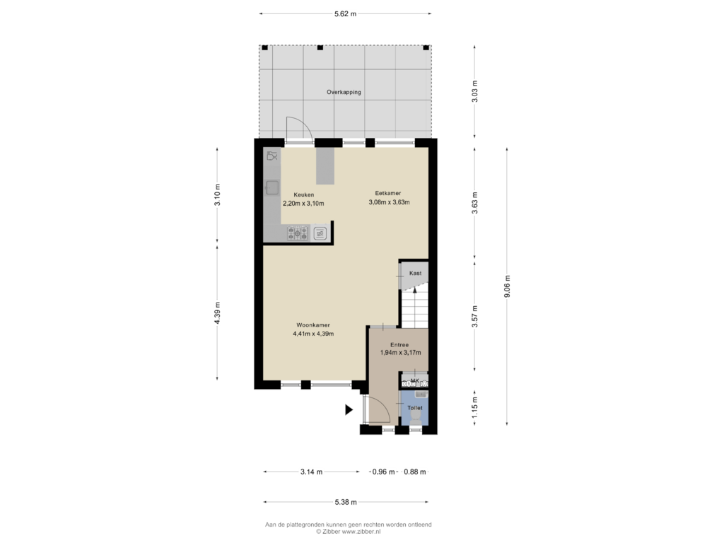 View floorplan of Begane grond of Munthof 50