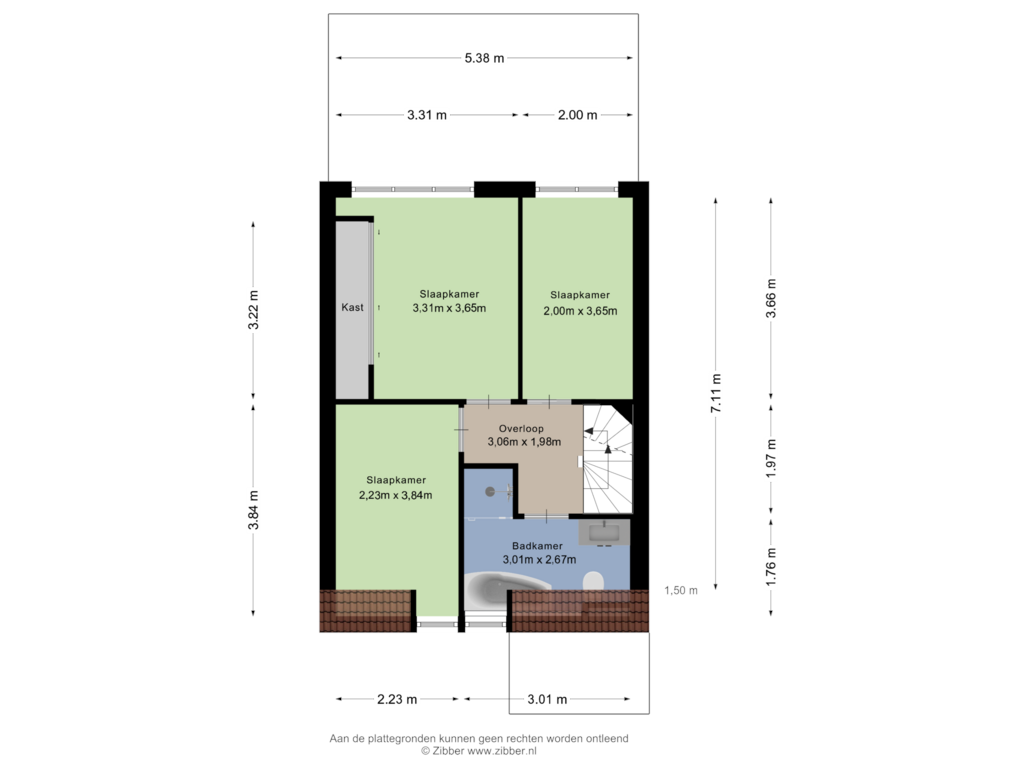 View floorplan of Eerste verdieping of Munthof 50