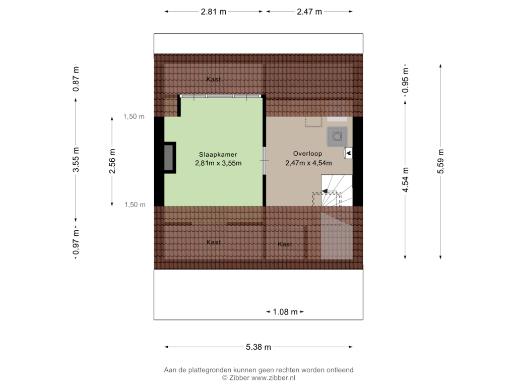 View floorplan of Tweede verdieping of Munthof 50