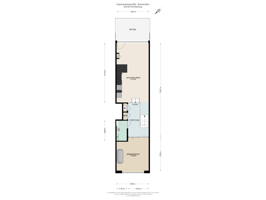 Bekijk plattegrond van EERSTE VERDIEPING van Haparandaweg 906