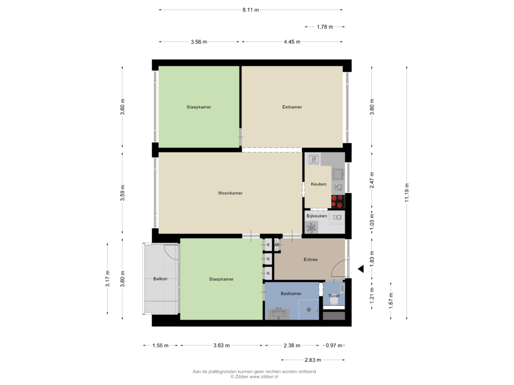 Bekijk plattegrond van Appartement van Laan van Borgele 40-F202