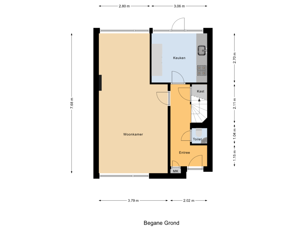 Bekijk plattegrond van Begane Grond van Donizettistraat 15