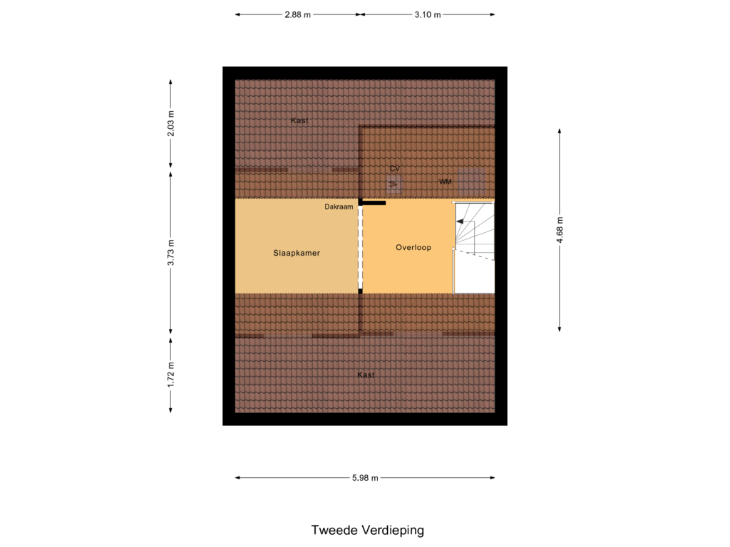 Bekijk plattegrond van Tweede Verdieping van Donizettistraat 15