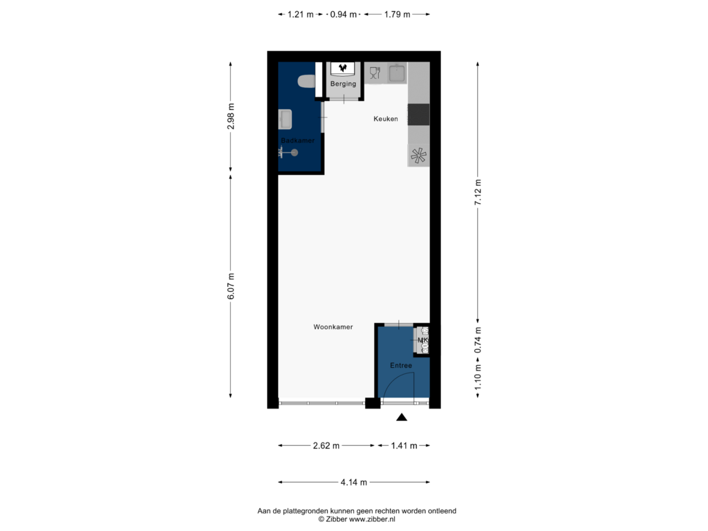 View floorplan of Appartement of 3e Binnenvestgracht 3-C