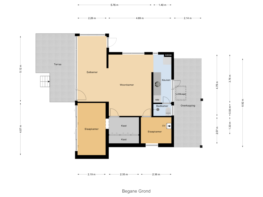 Bekijk plattegrond van Begane Grond van Heimolen 6-B108