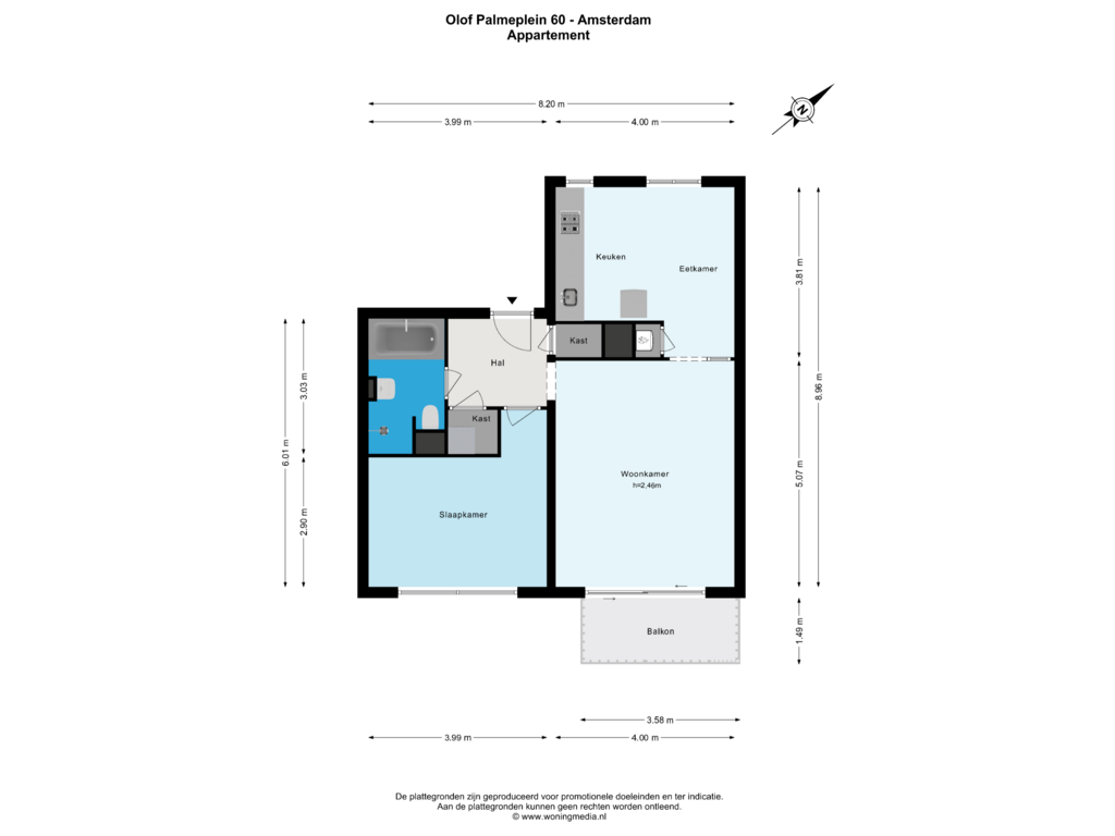 View floorplan of Appartement of Olof Palmeplein 60