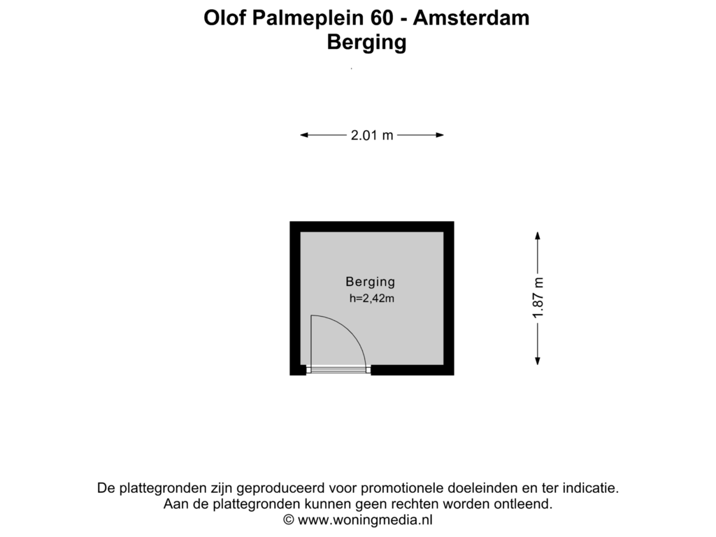 View floorplan of Berging of Olof Palmeplein 60