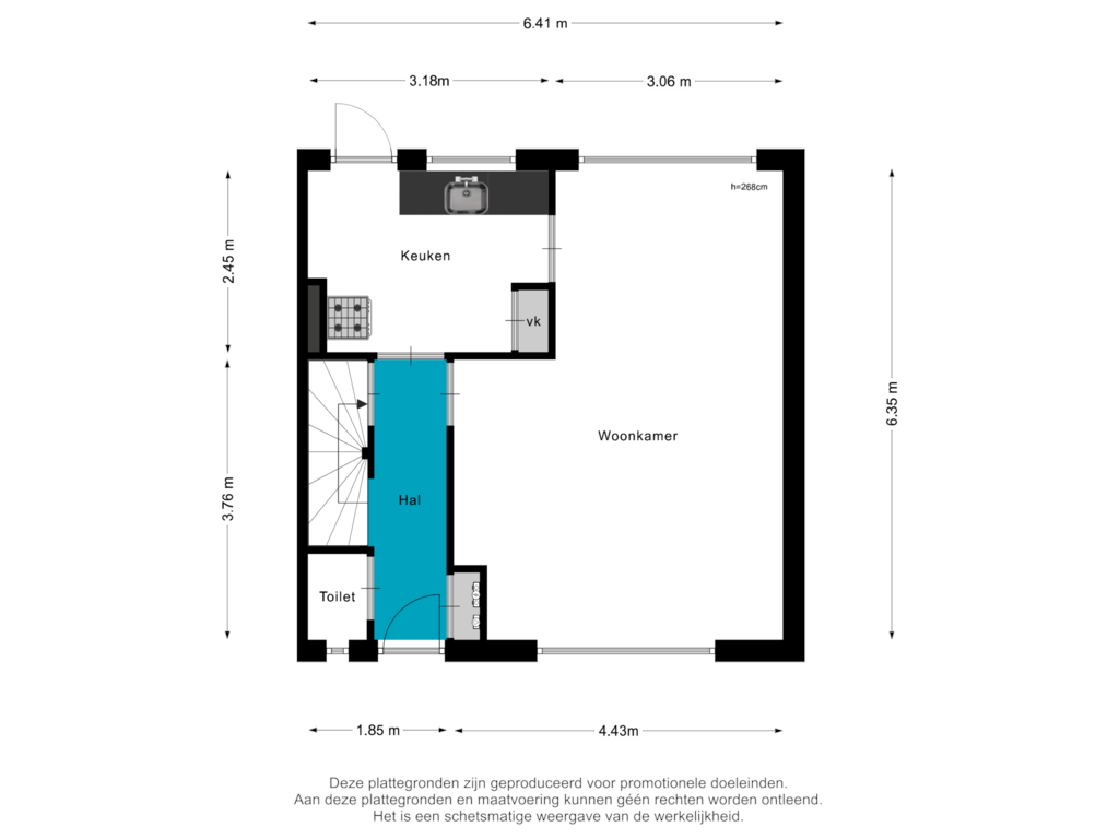 Bekijk plattegrond van Begane grond van Jordenstraat 3