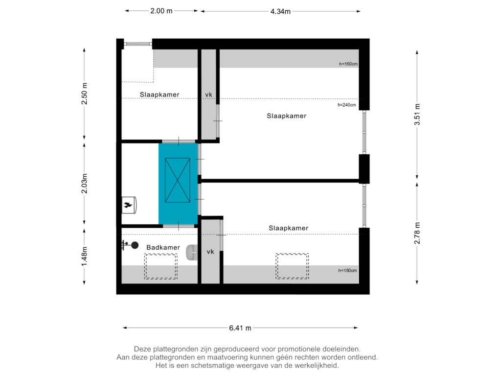 Bekijk plattegrond van Eerste Verdieping van Jordenstraat 3