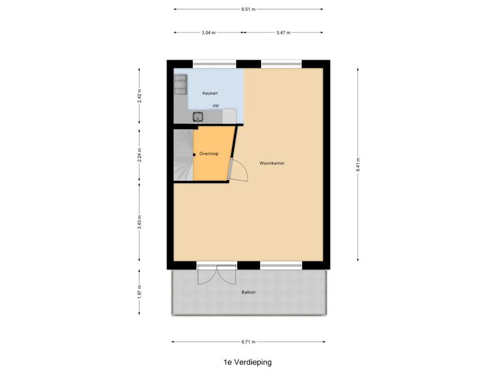 Bekijk plattegrond van 1e Verdieping van Havenkade 17