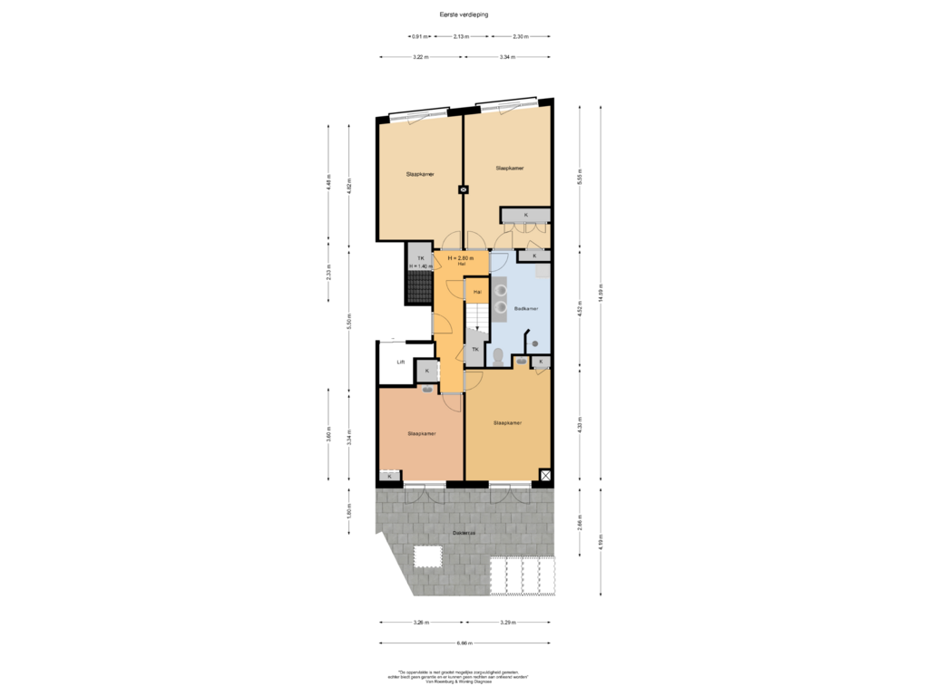 Bekijk plattegrond van Eerste verdieping van Groenburgwal 65-B