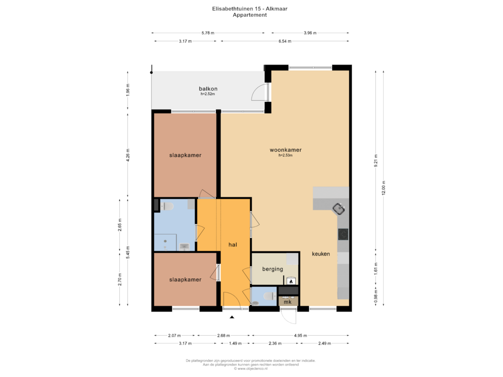 Bekijk plattegrond van APPARTEMENT van Elisabethtuinen 15