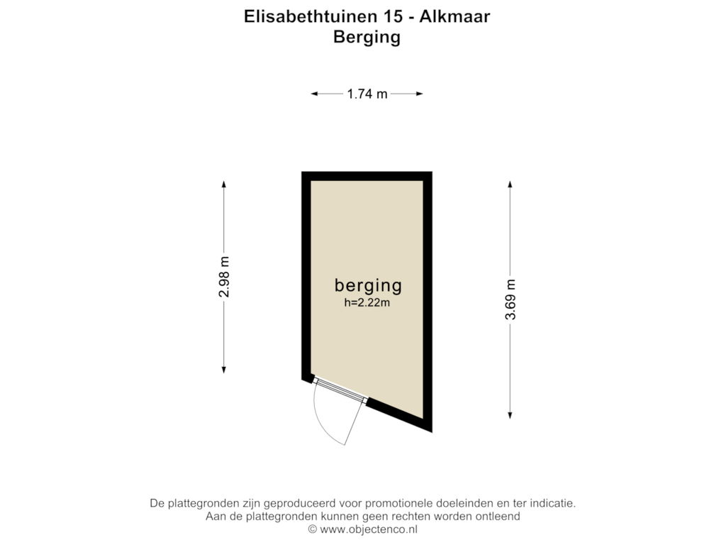 Bekijk plattegrond van BERGING van Elisabethtuinen 15