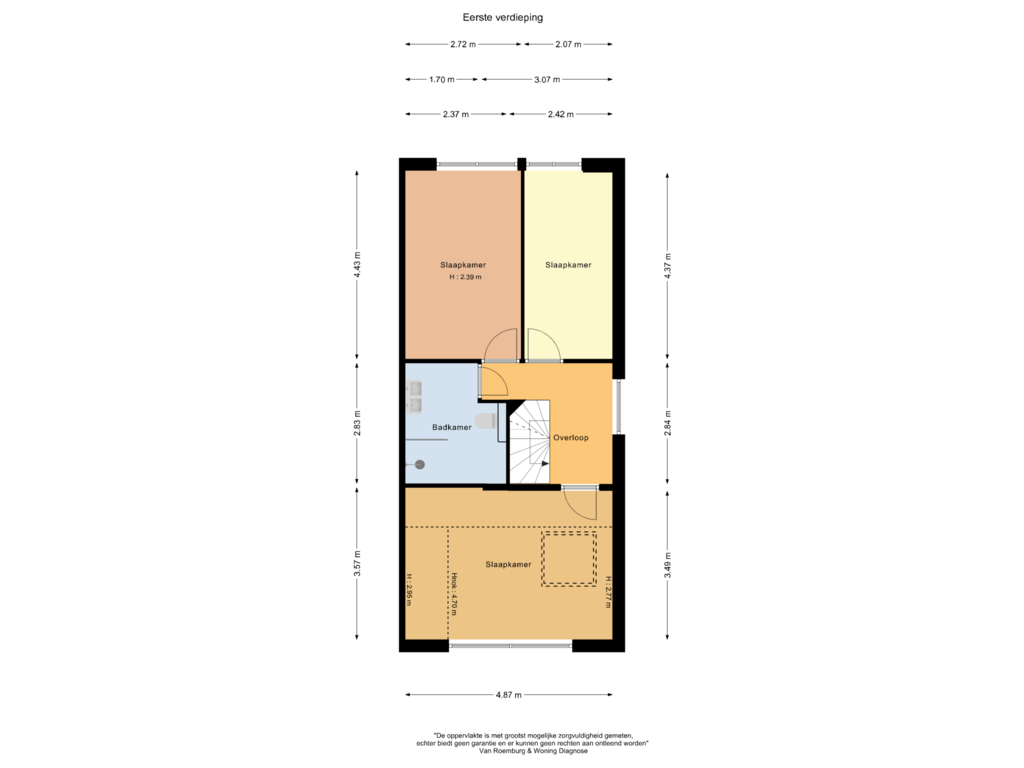 View floorplan of Eerste verdieping of Gerrit van der Puijstraat 4