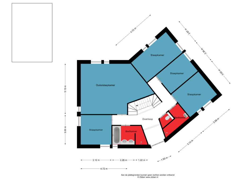 Bekijk plattegrond van Eerste verdieping van Malpad 1